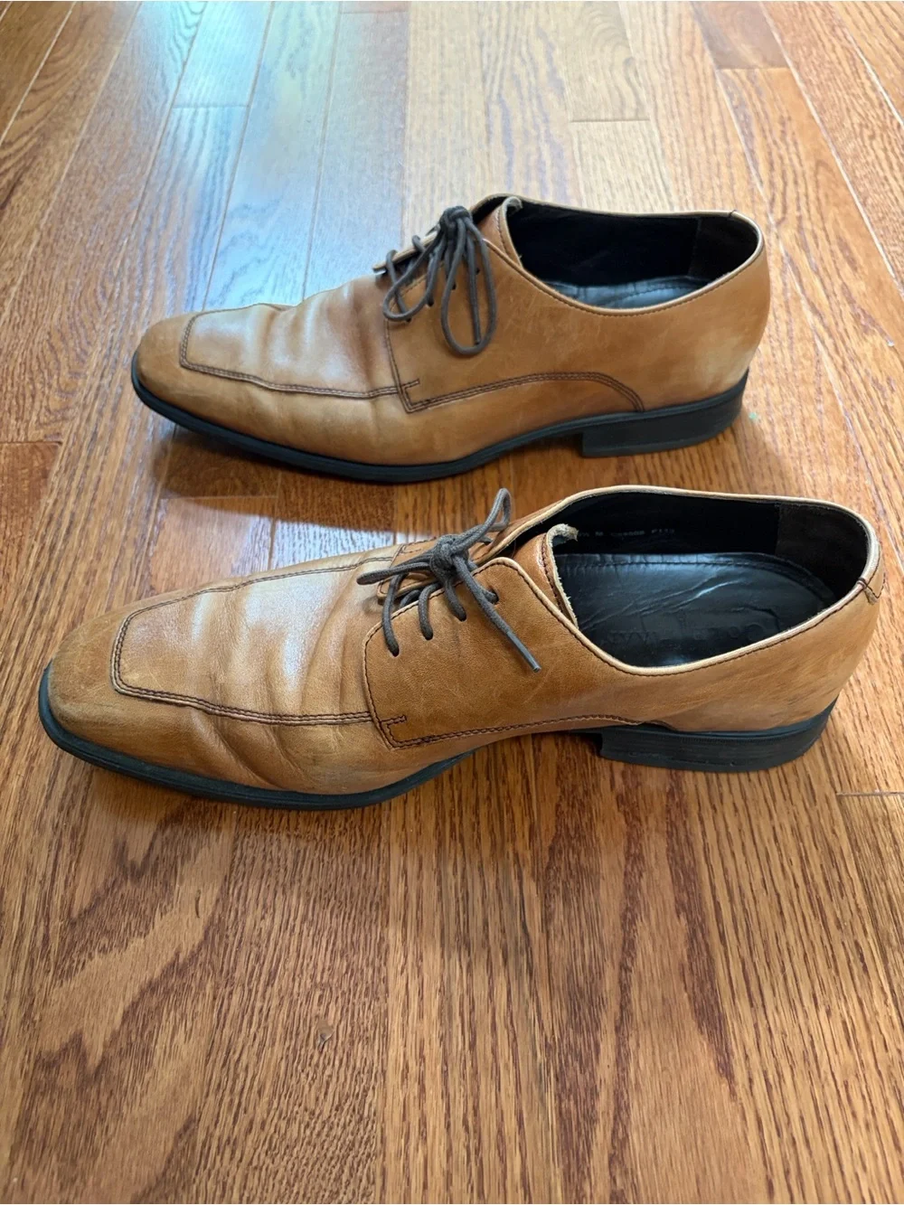 Cole Haan Shoes Mens Size 9.5 Brown Leather Oxford Lace Up Dress Square Toe